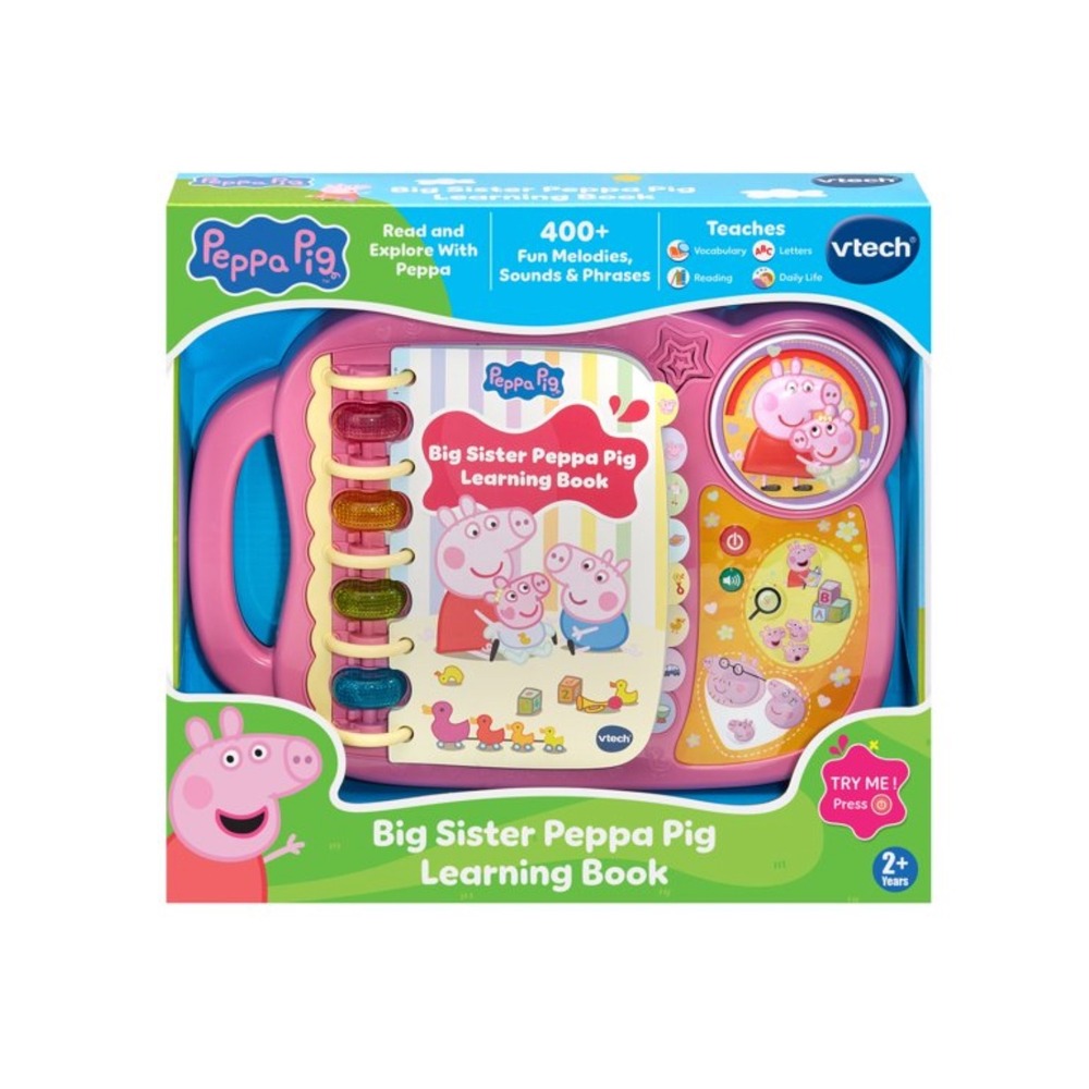 New VTech Big Sister Peppa Pig Learning Book Pink Interactive Electronic Toy 2+